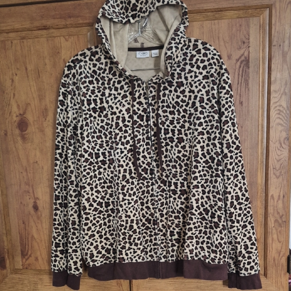 Leopard Print Hoodie Plus Size 22/24W